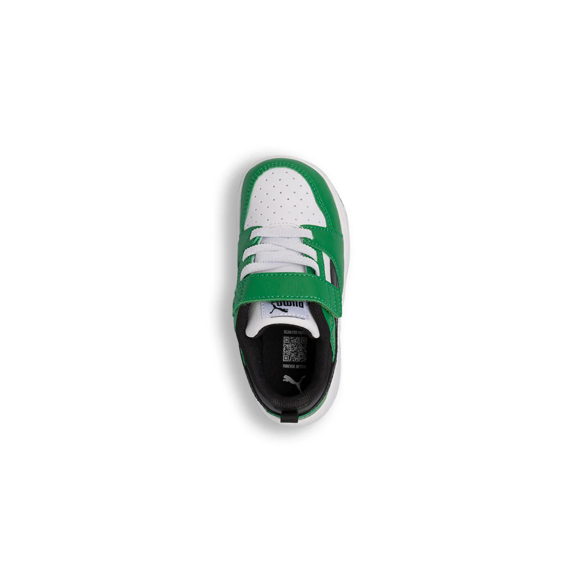 Sneakers primi passi bianche e verdi da bambino Puma Rebound V6 Lo AC+ Inf - Image 8