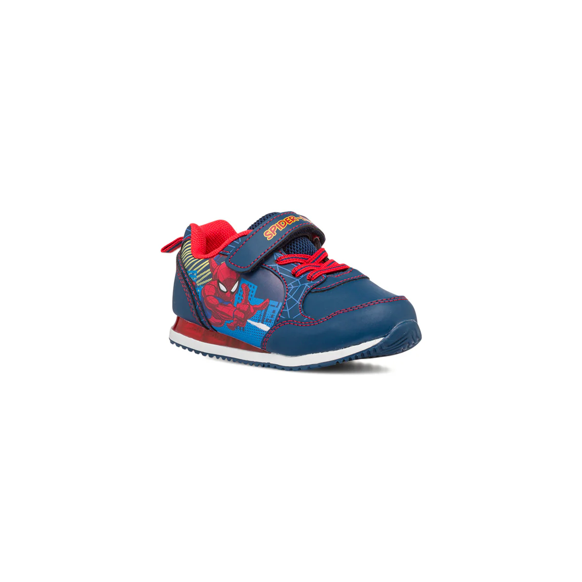 Sneakers primi passi blu da bambino con luci e stampa Spiderman - Image 2