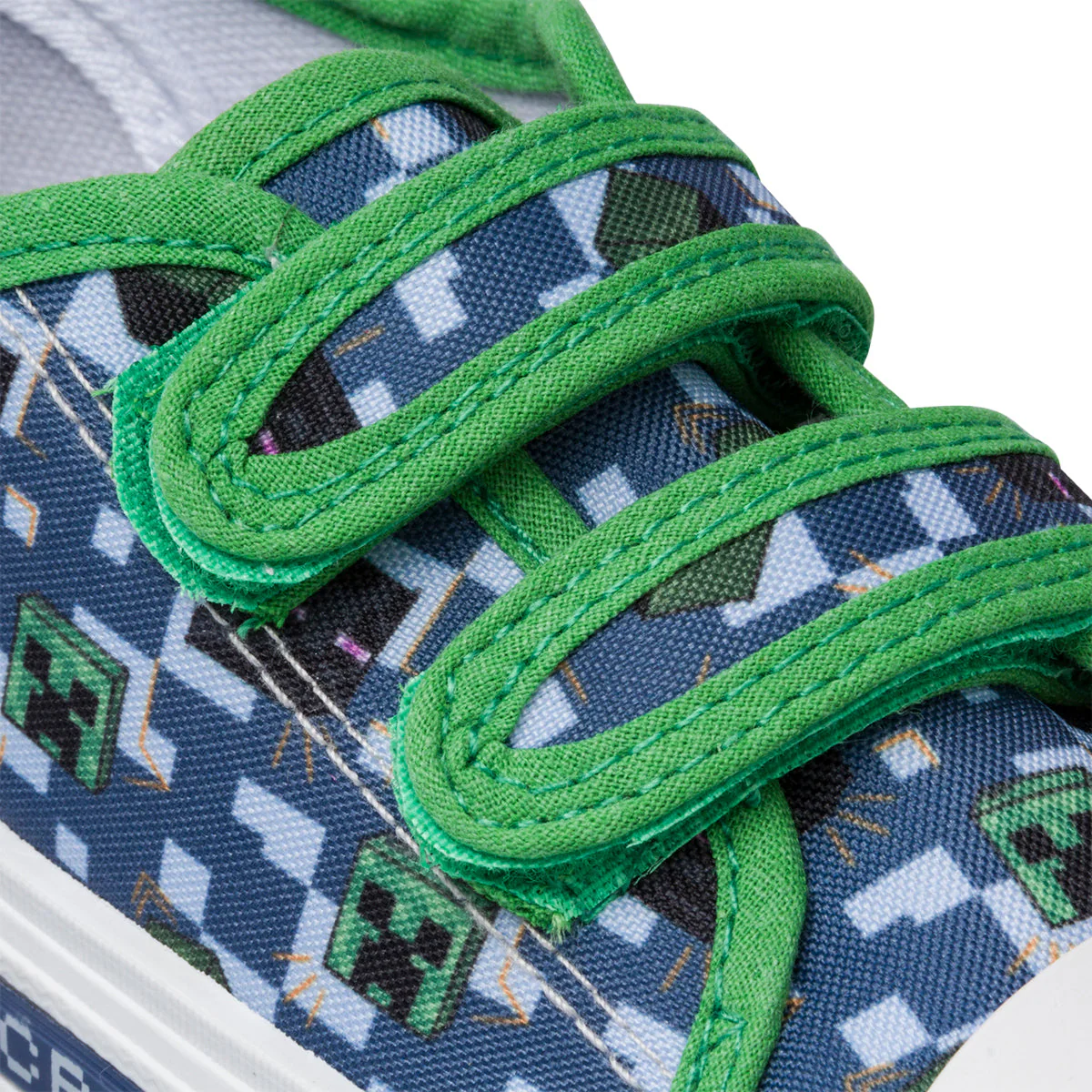 Sneakers primi passi blu da bambino con luci nella suola e stampa Minecraft - Image 5