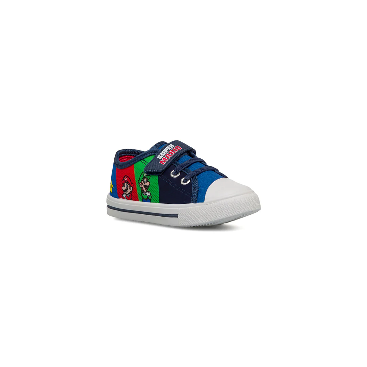 Sneakers primi passi blu da bambino con stampa Super Mario - Image 2