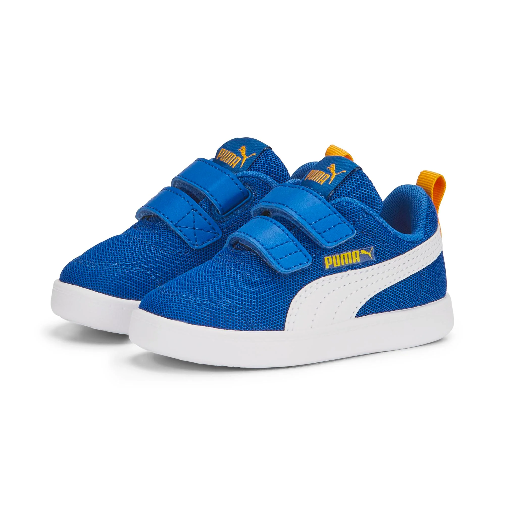 Sneakers primi passi blu da bambino con striscia a contrasto Puma Courtflex v2 Mesh V Inf