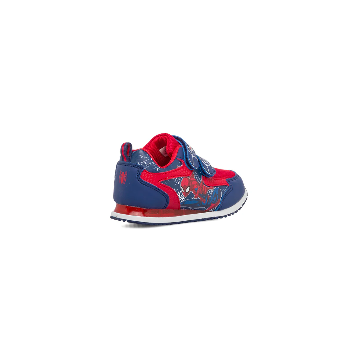 Sneakers primi passi blu e rosse da bambino con luci e con stampa Spiderman - Image 3