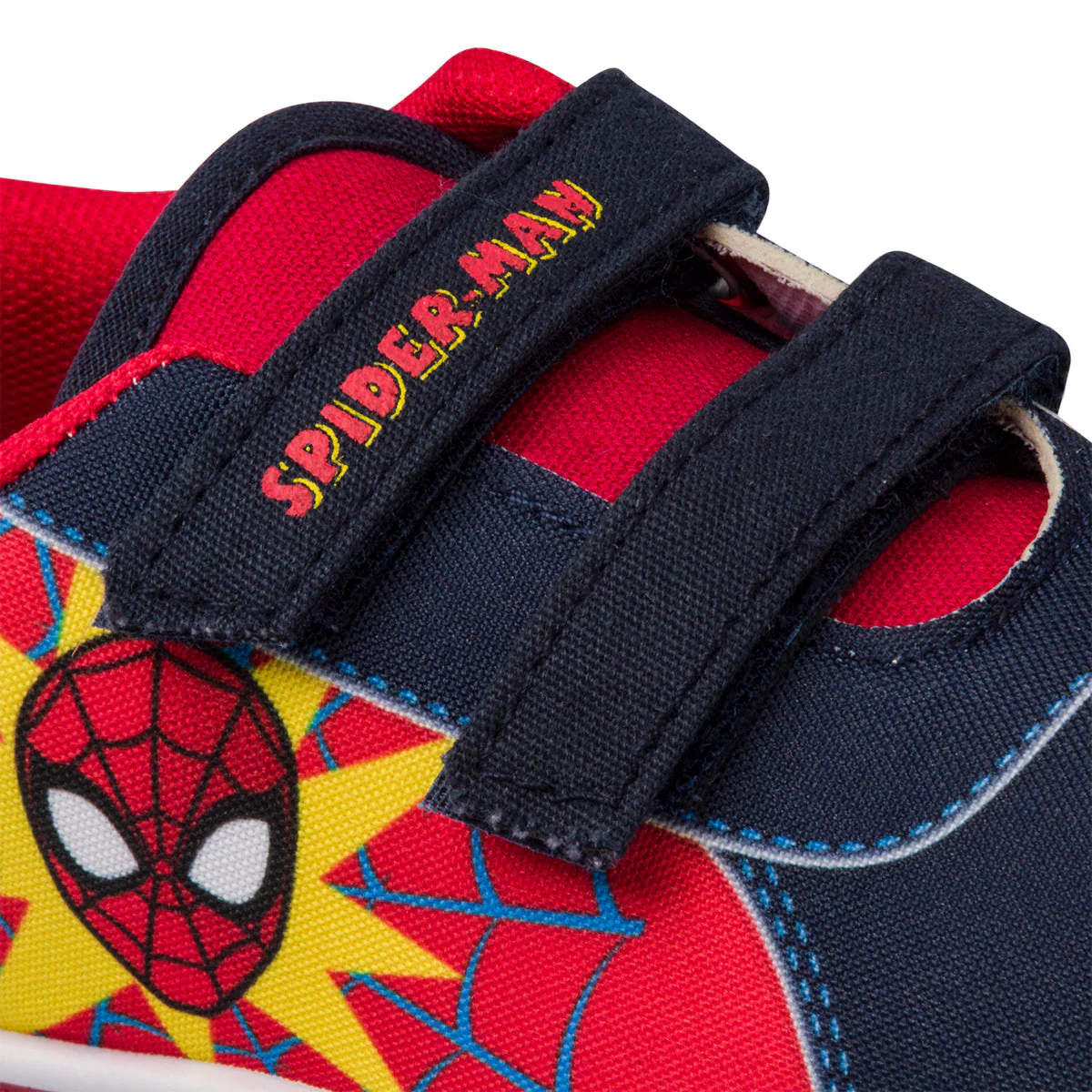 Sneakers primi passi blu e rosse da bambino con stampa Spiderman - Image 5
