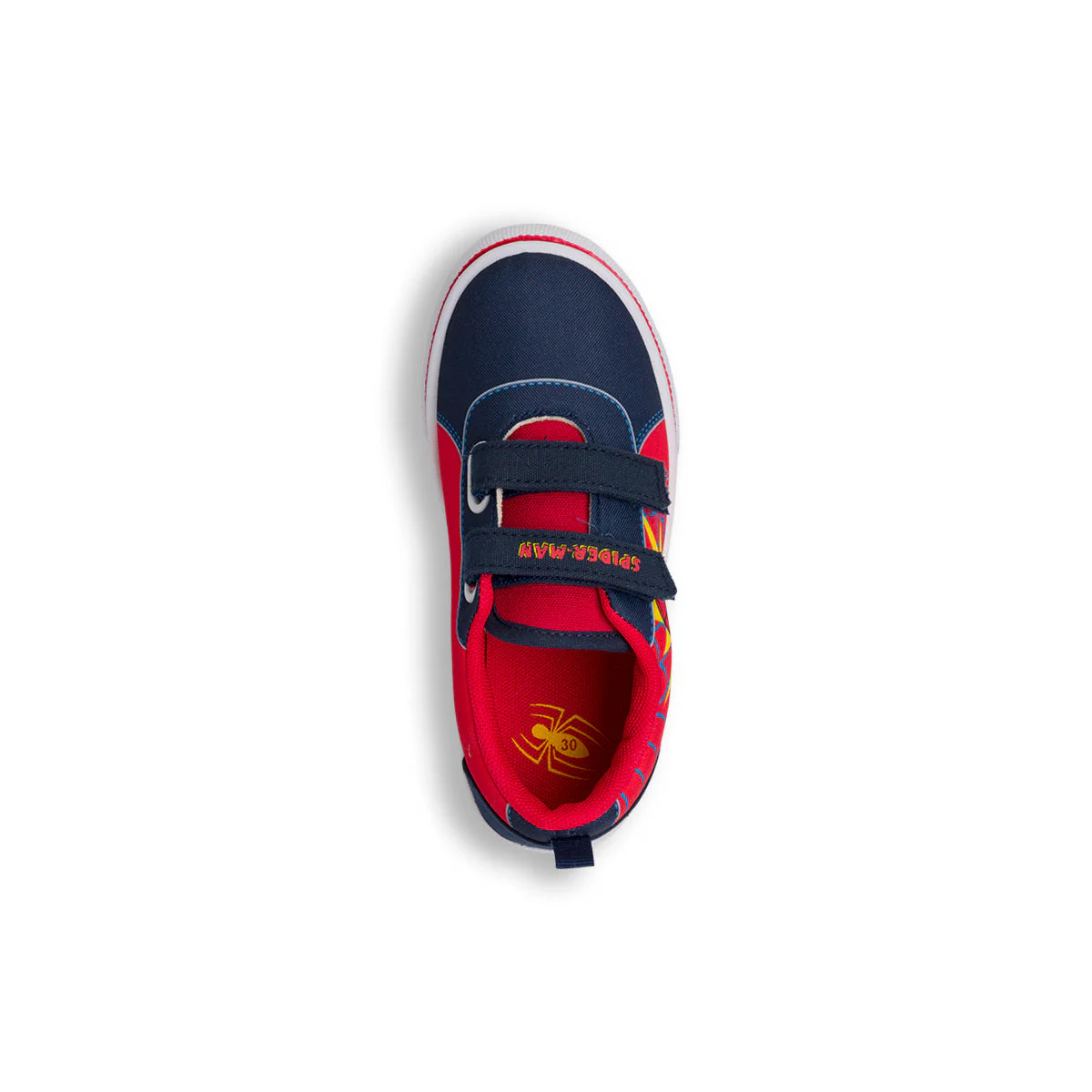 Sneakers primi passi blu e rosse da bambino con stampa Spiderman - Image 6