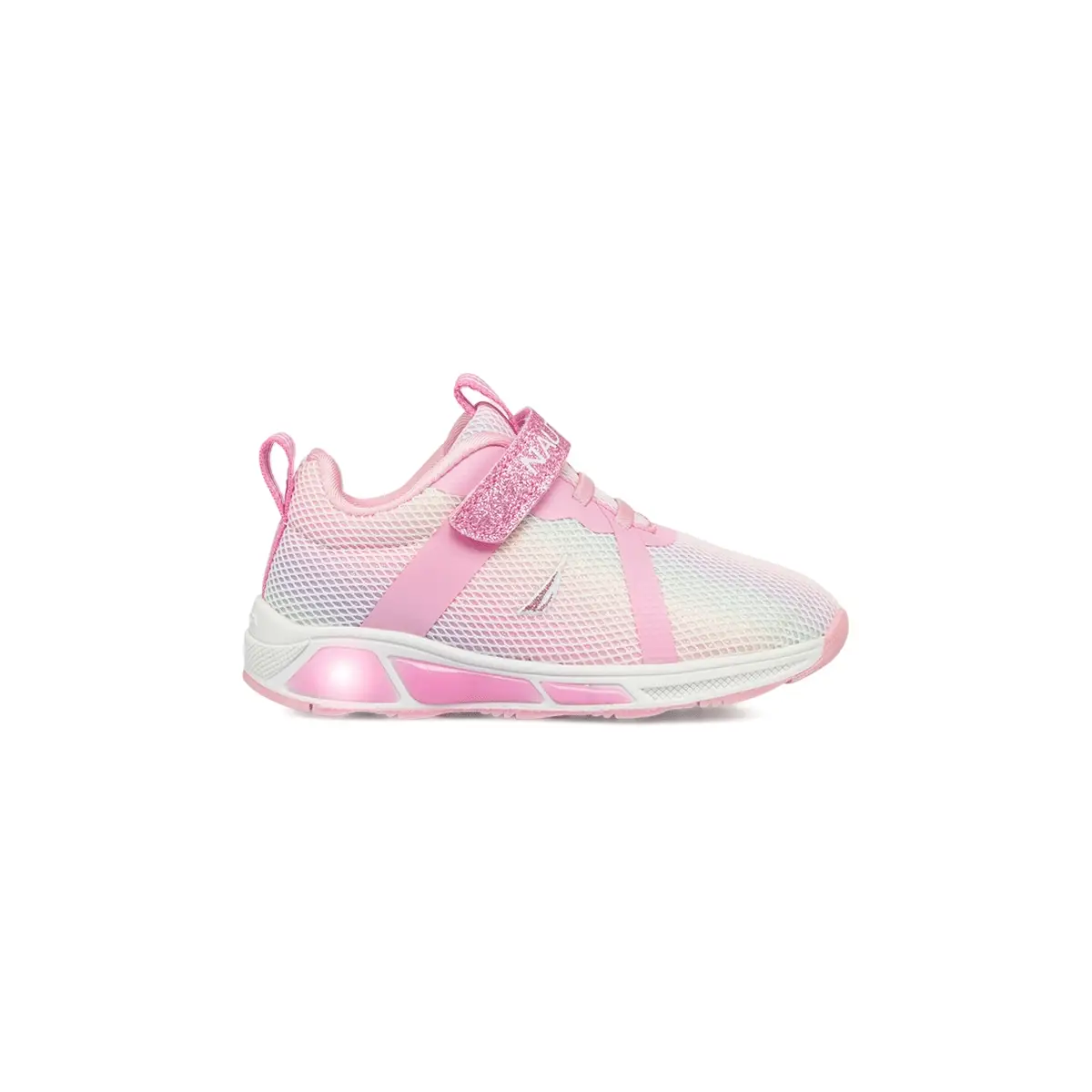 Sneakers primi passi color arcobaleno da bambina con luci nella suola Nautica