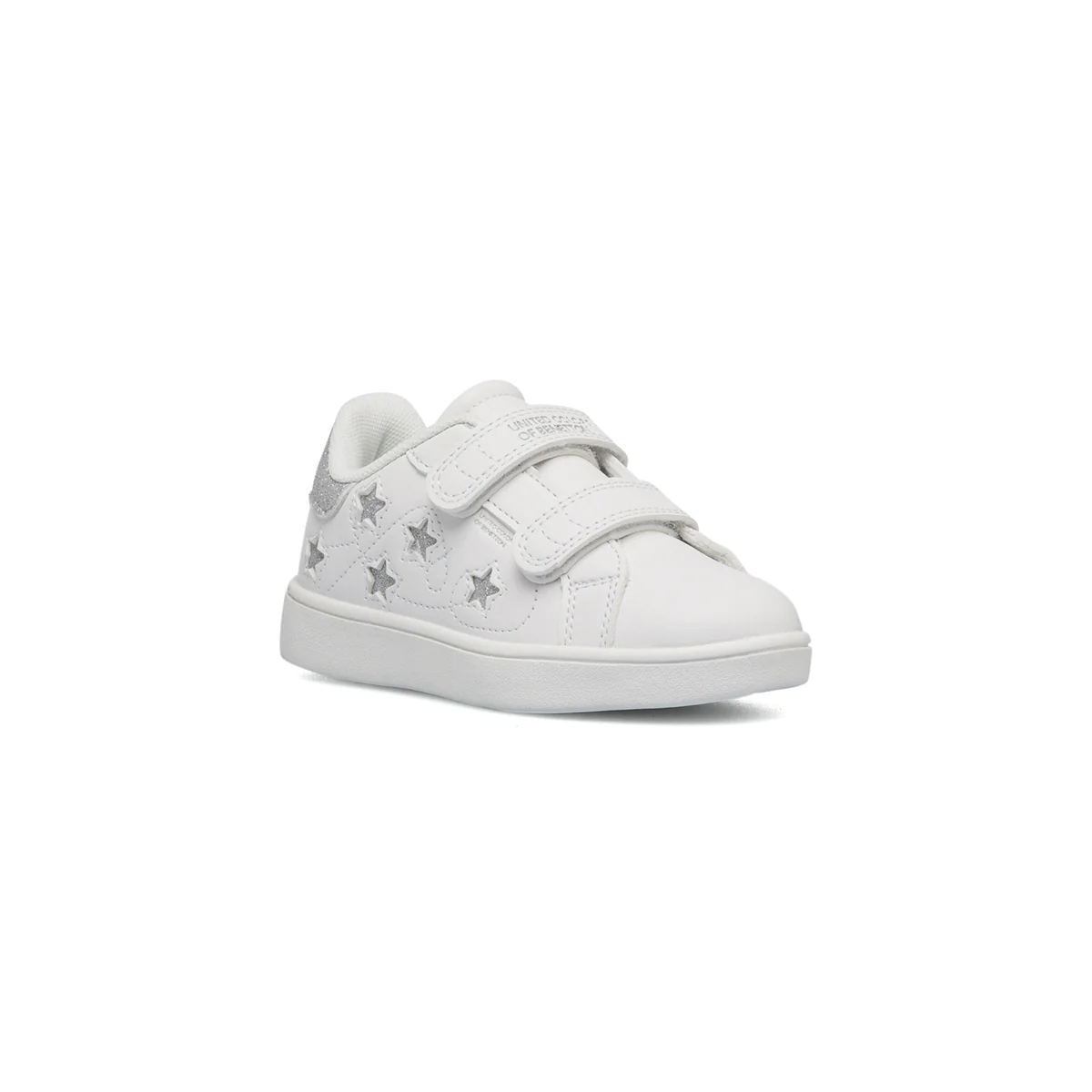 Sneakers primi passi da bambina bianche con dettagli glitterati Benetton Star - Image 11