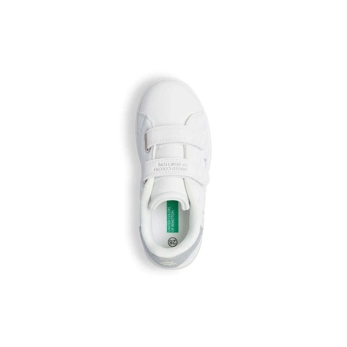 Sneakers primi passi da bambina bianche con dettagli glitterati Benetton Star - Image 17
