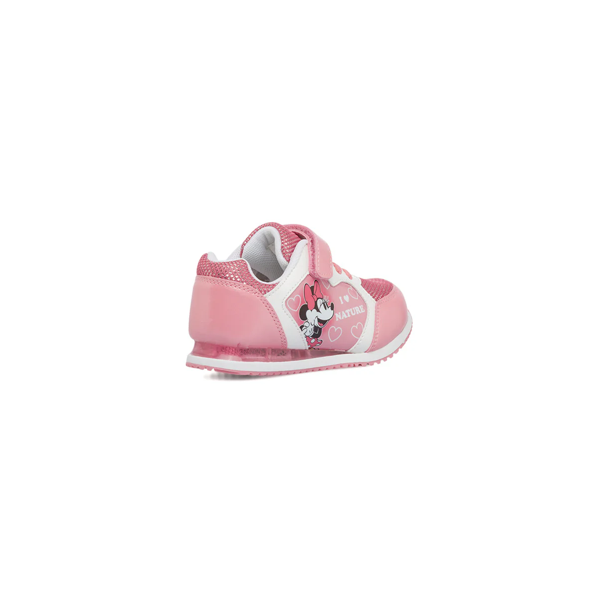 Sneakers primi passi da bambina con luci nella suola e stampa Minnie - Image 3