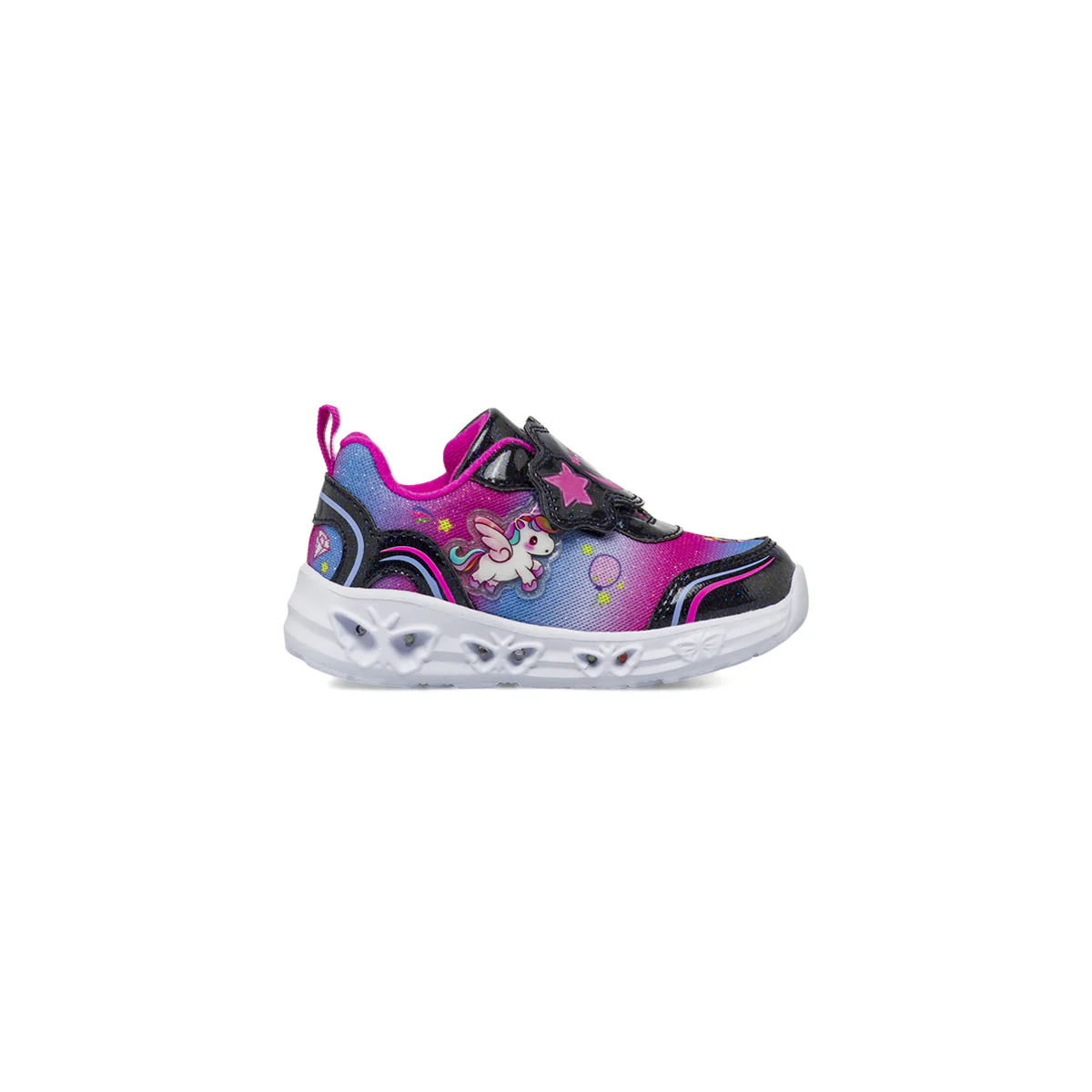 Sneakers Primi passi da bambina fucsia con unicorno e luci Le scarpe di Alice