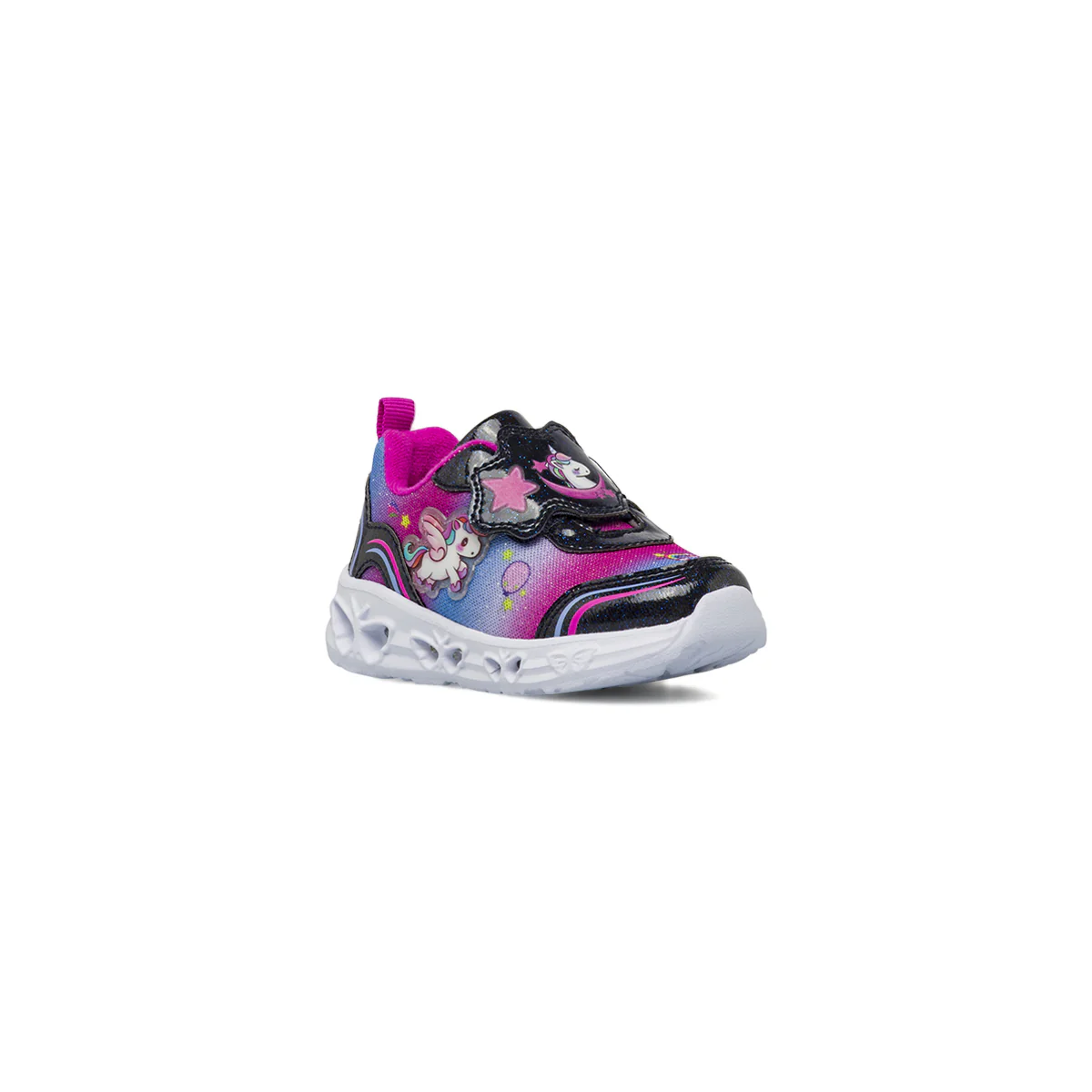Sneakers Primi passi da bambina fucsia con unicorno e luci Le scarpe di Alice - Image 2
