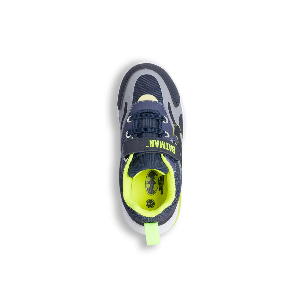 Sneakers primi passi da bambino blu e nere con luci nella suola e stampa Batman - Image 6