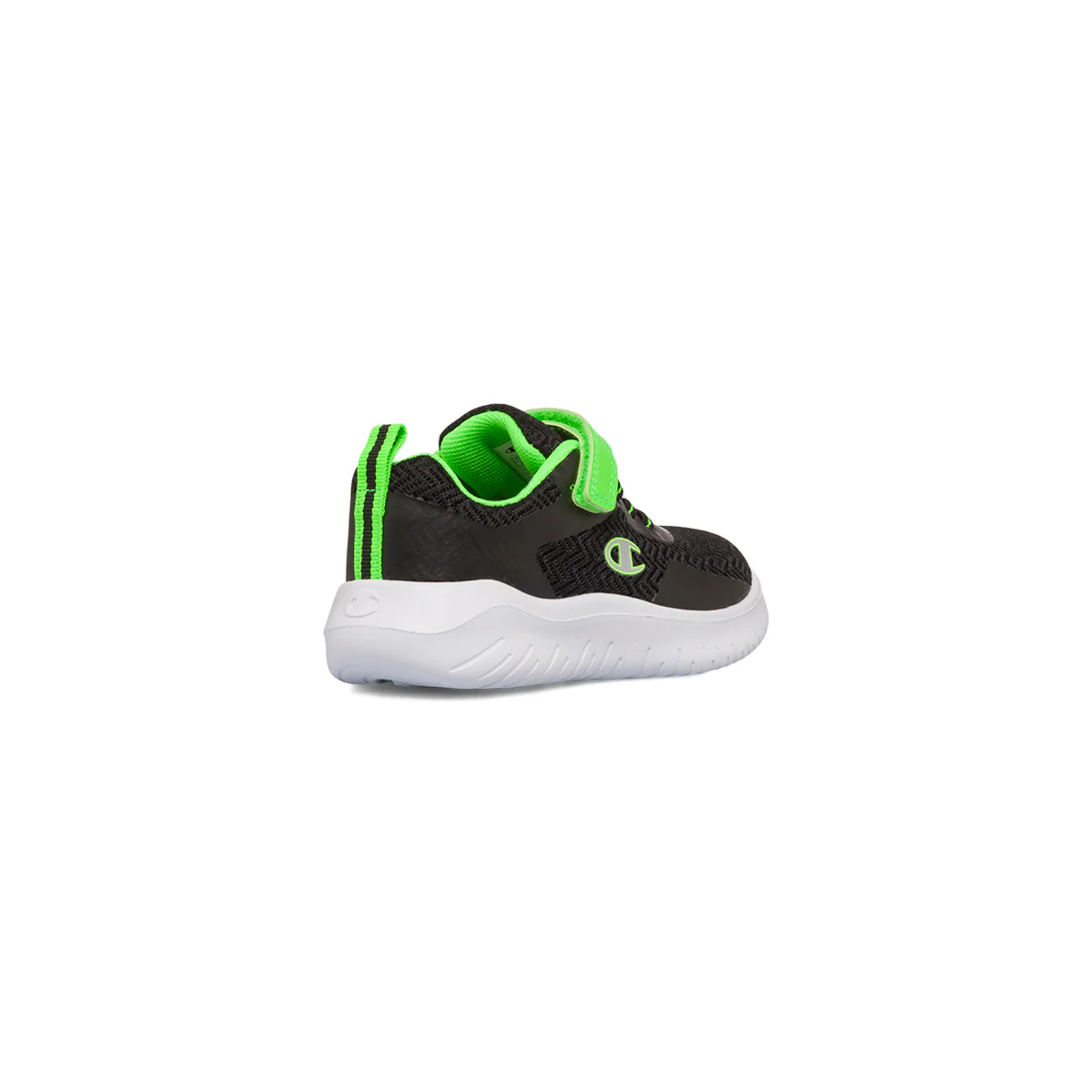 Sneakers primi passi da bambino nere con velcro e lacci verdi Champion Softy Evolve B - Image 3