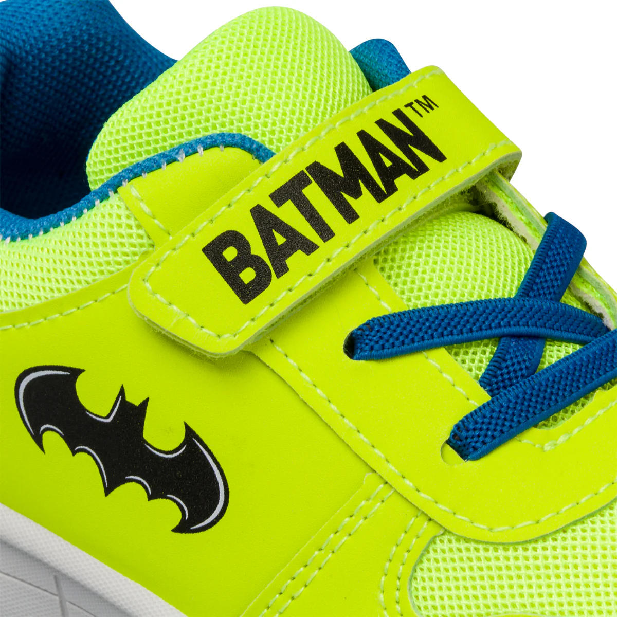 Sneakers primi passi giallo fluo da bambino con logo Batman - Image 6