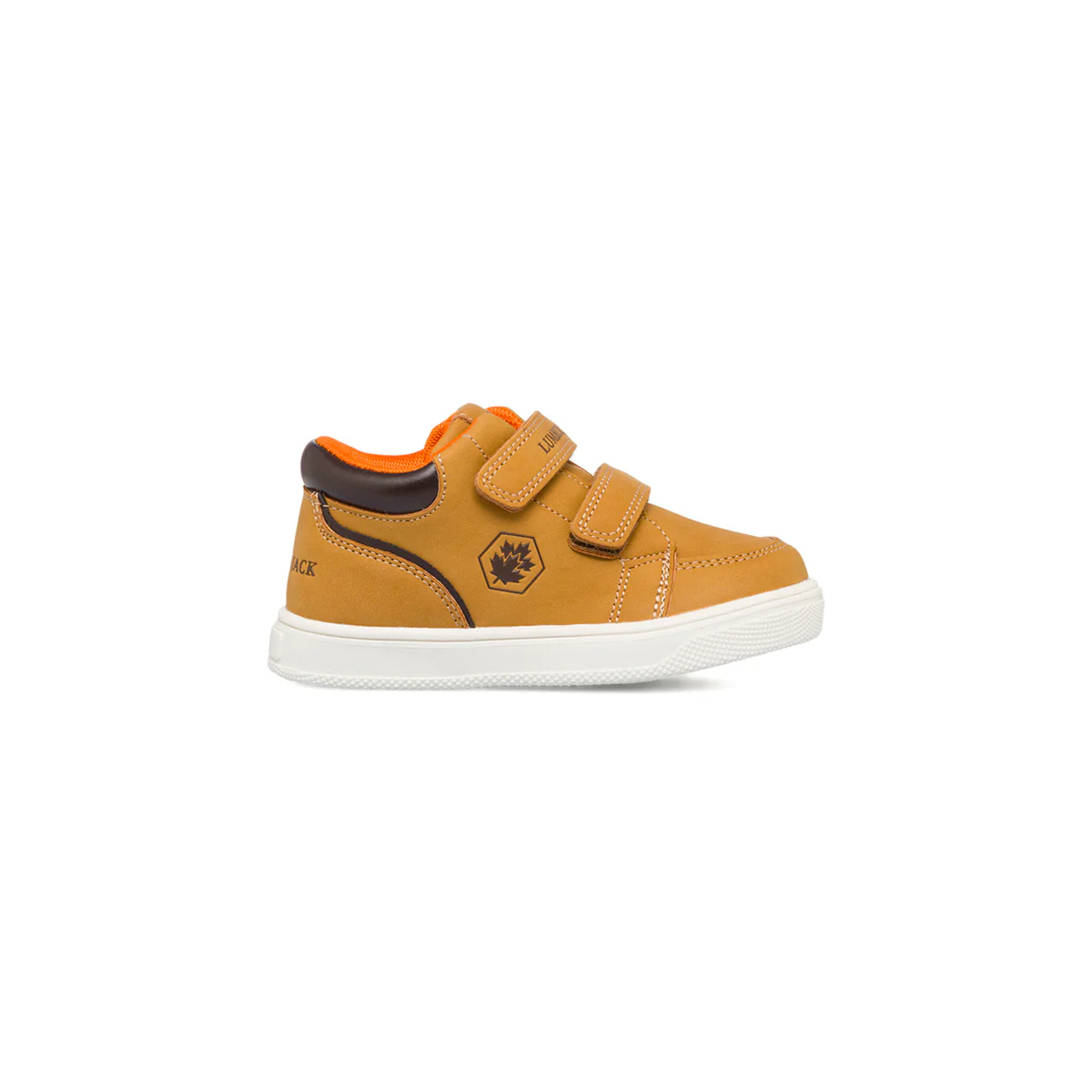 Sneakers primi passi giallo ocra da bambino con doppio velcro Lumberjack Crumb