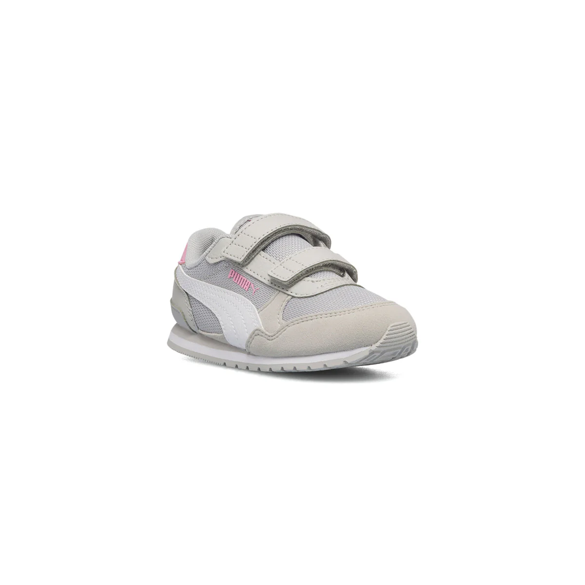 Sneakers primi passi grigie da bambina con dettagli rosa Puma ST Runner v3 Mesh V Inf - Image 2