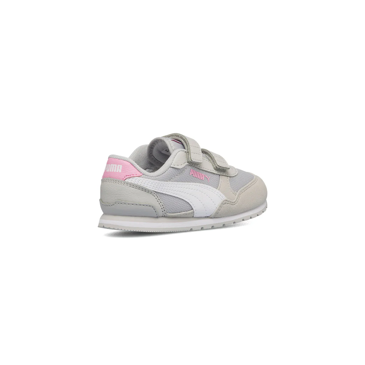 Sneakers primi passi grigie da bambina con dettagli rosa Puma ST Runner v3 Mesh V Inf - Image 3