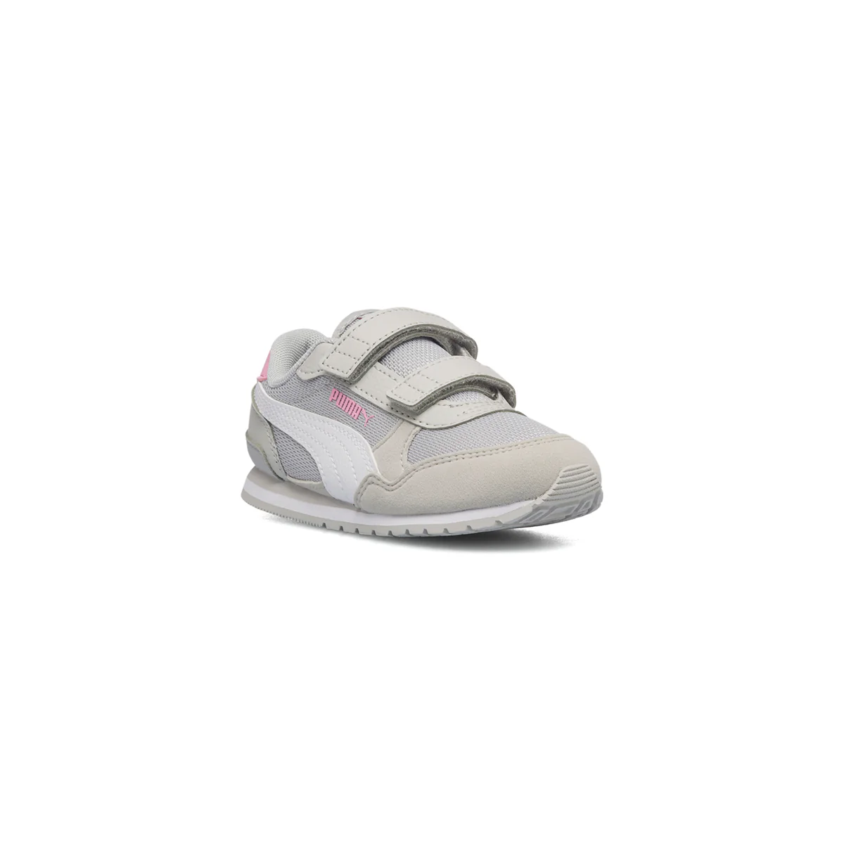 Sneakers primi passi grigie da bambina con dettagli rosa Puma ST Runner v3 Mesh V Inf - Image 9