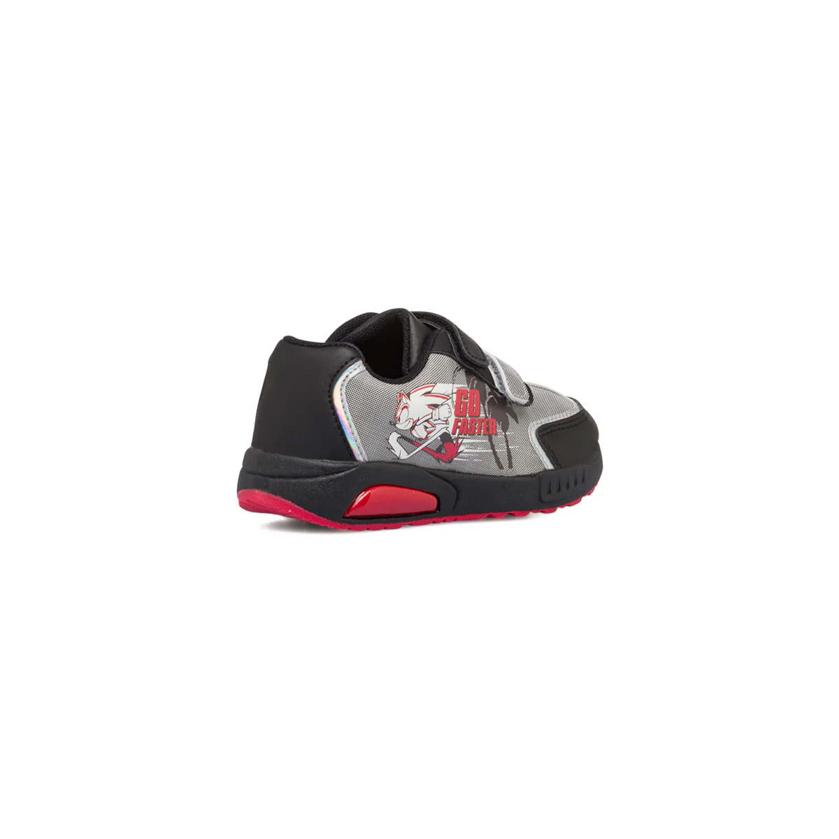 Sneakers primi passi grigie da bambino con luci nella suola e stampa Sonic - Image 4