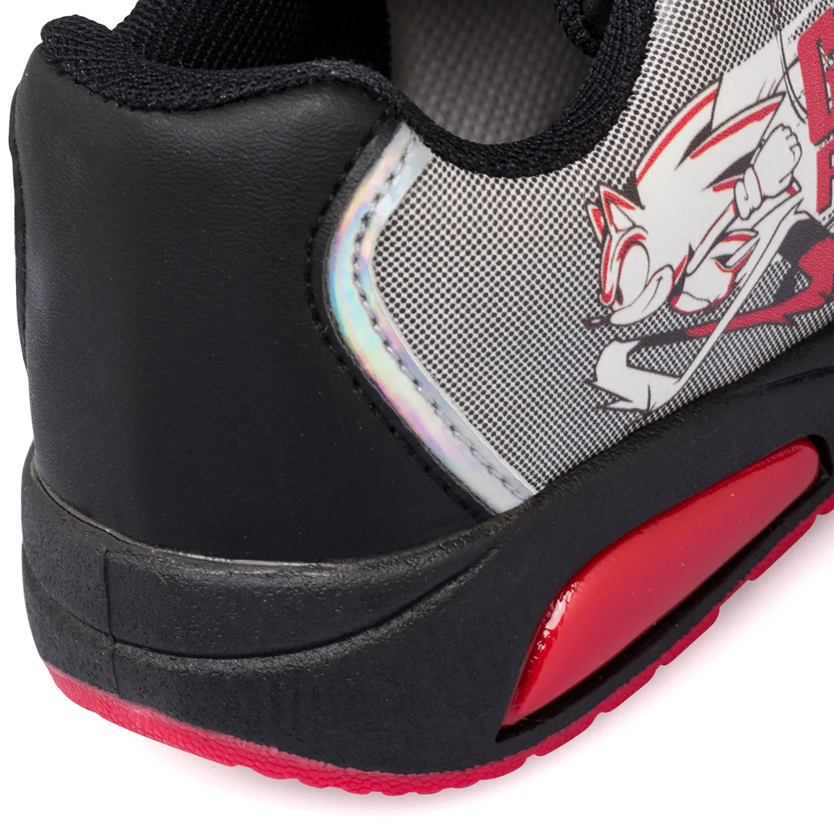 Sneakers primi passi grigie da bambino con luci nella suola e stampa Sonic - Image 8