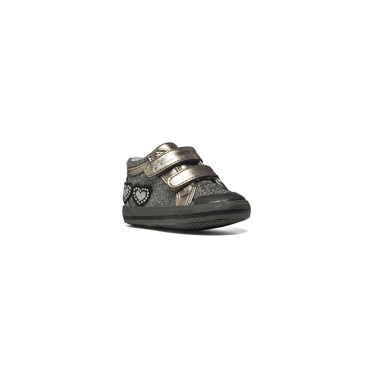 Sneakers primi passi grigie effetto glitterato con patch laterale Chicco - Image 2