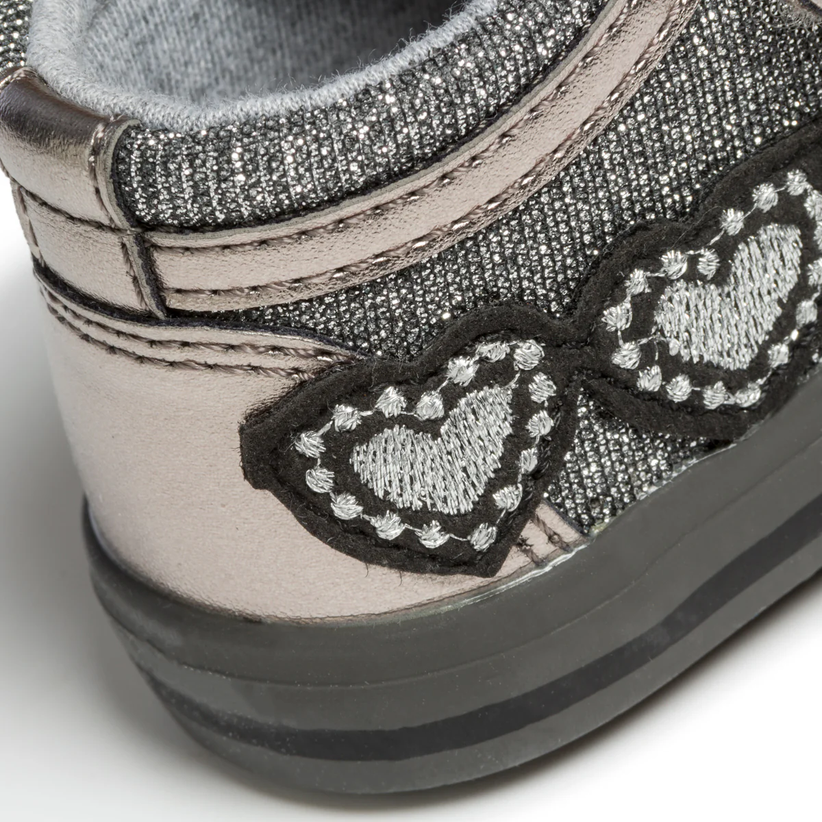 Sneakers primi passi grigie effetto glitterato con patch laterale Chicco - Image 7