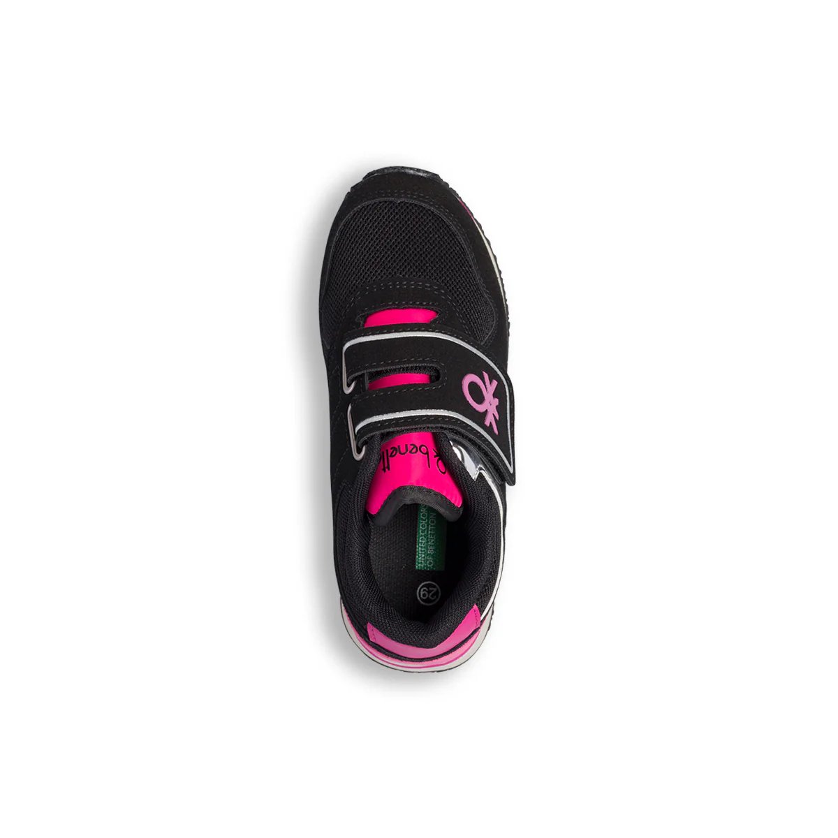 Sneakers primi passi nere con dettagli fucsia Benetton Bumber - Image 8