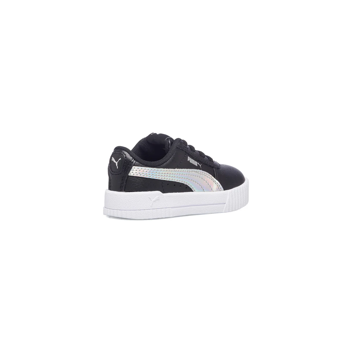 Sneakers primi passi nere con dettaglio laminato Puma Carina Rainbow AC Inf - Image 3