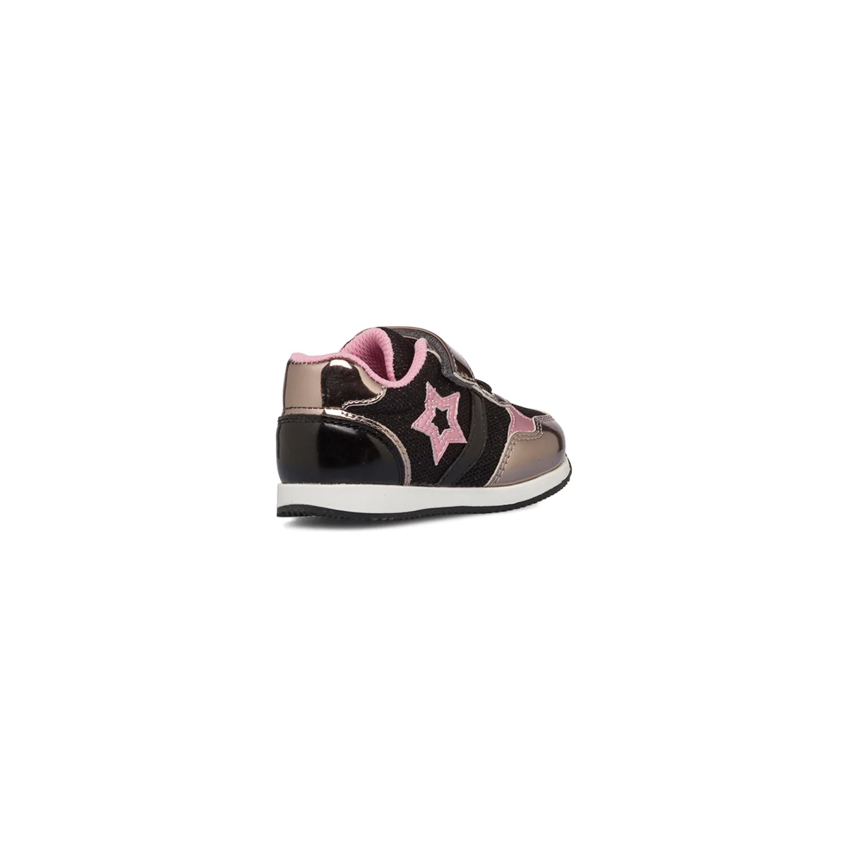 Sneakers primi passi nere da bambina con glitter e dettagli laminati Chicco Favorita - Image 3