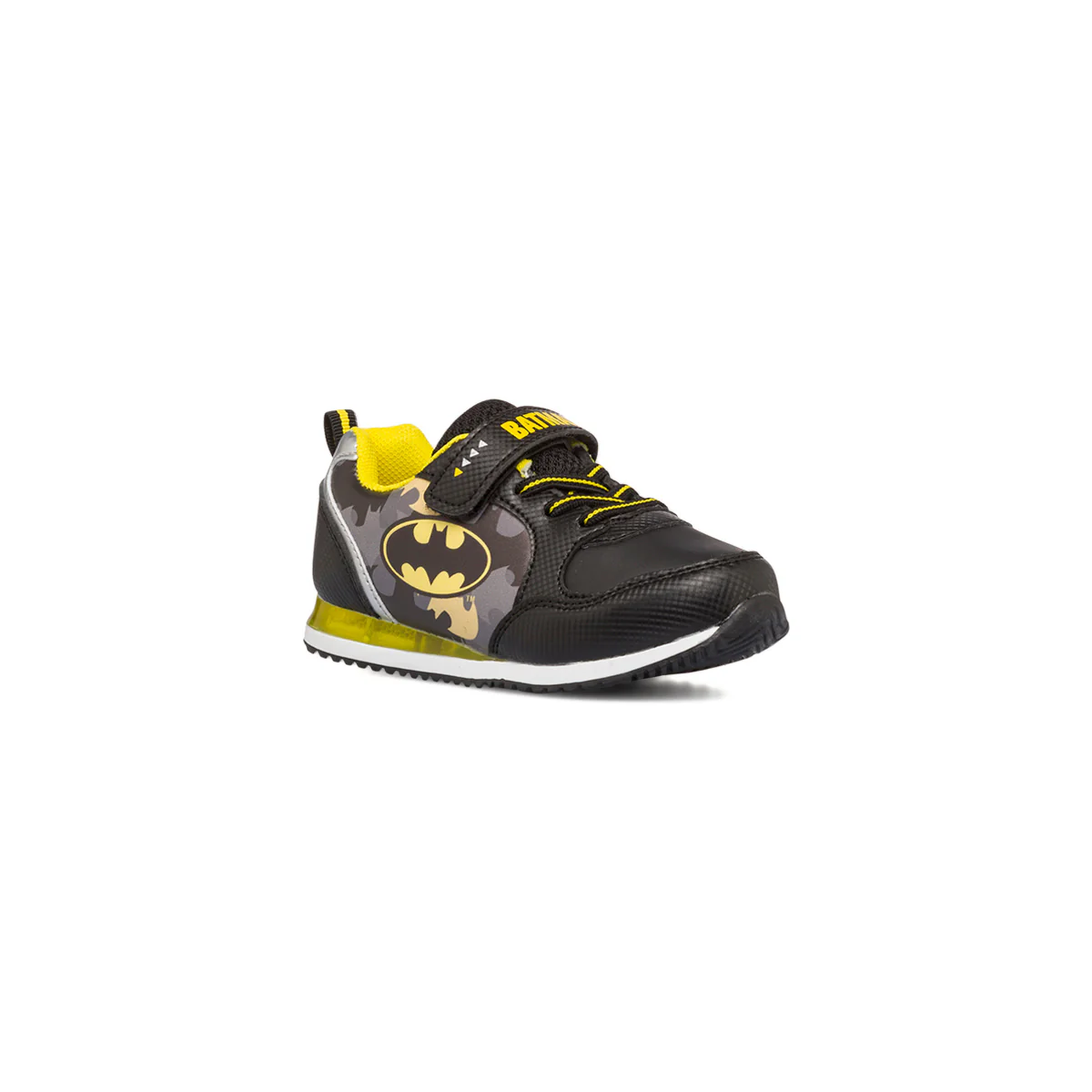 Sneakers primi passi nere da bambino con luci e stampa Batman - Image 2
