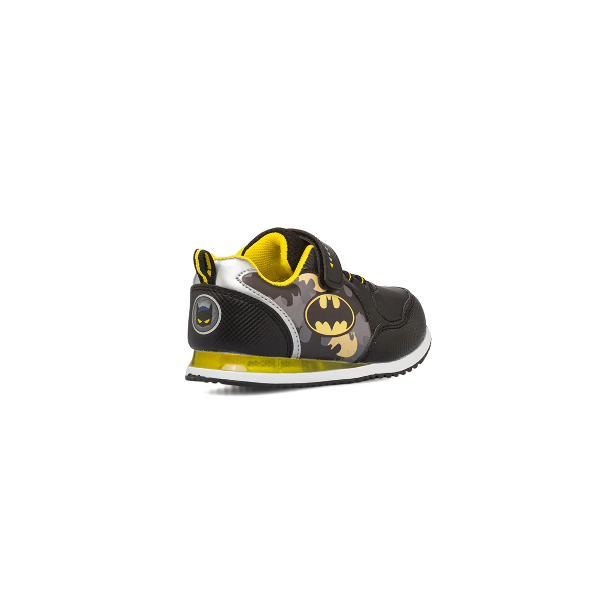 Sneakers primi passi nere da bambino con luci e stampa Batman - Image 3