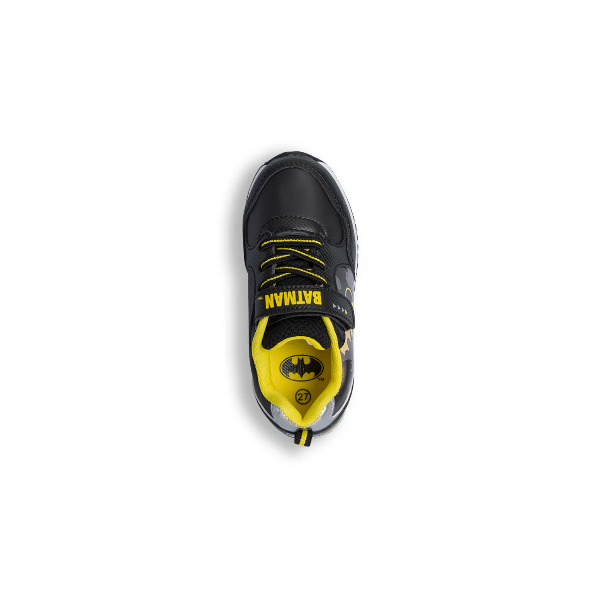 Sneakers primi passi nere da bambino con luci e stampa Batman - Image 6