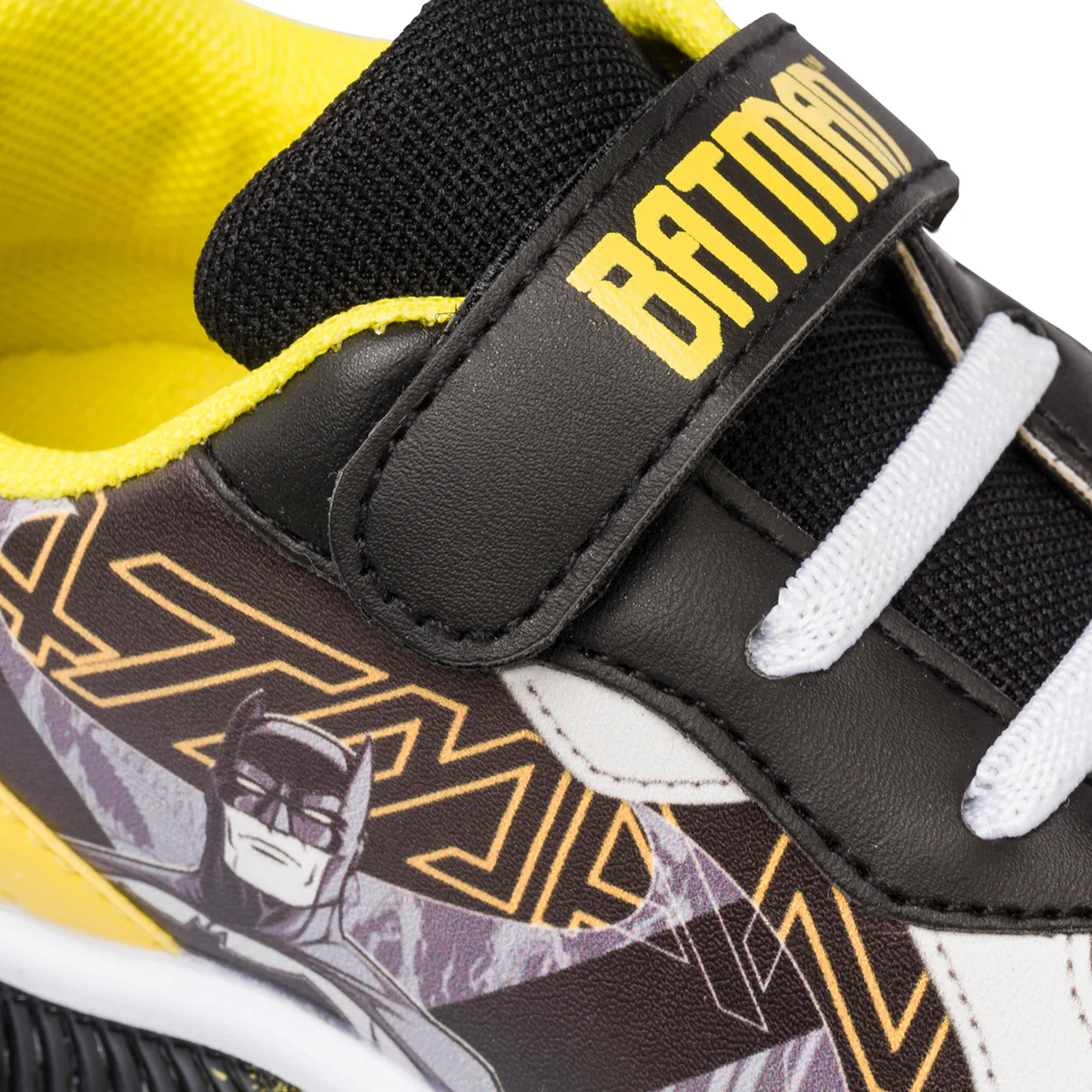 Sneakers primi passi nere da bambino con luci e stampa Batman - Image 6
