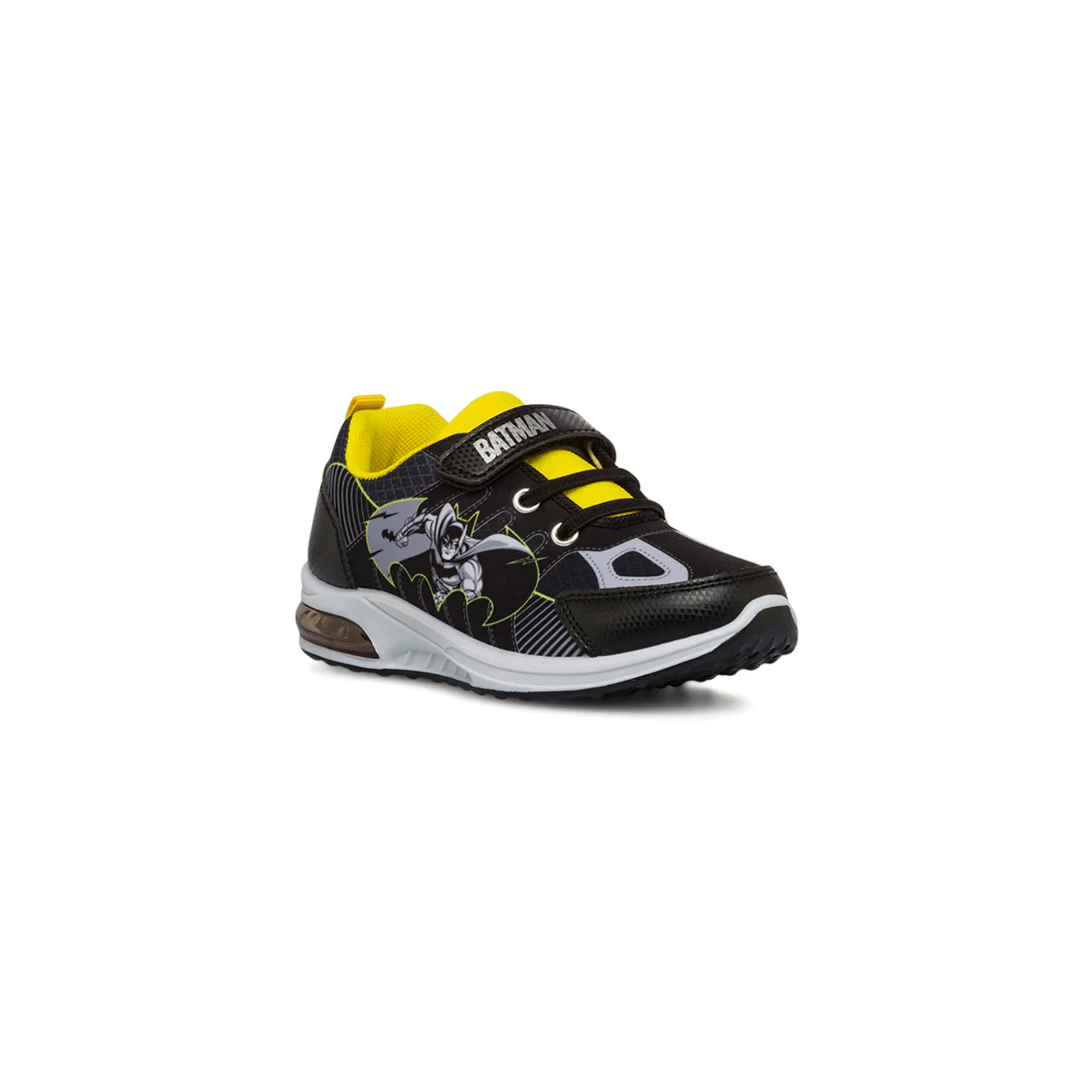 Sneakers primi passi nere da bambino con luci nella suola e logo Batman - Image 2