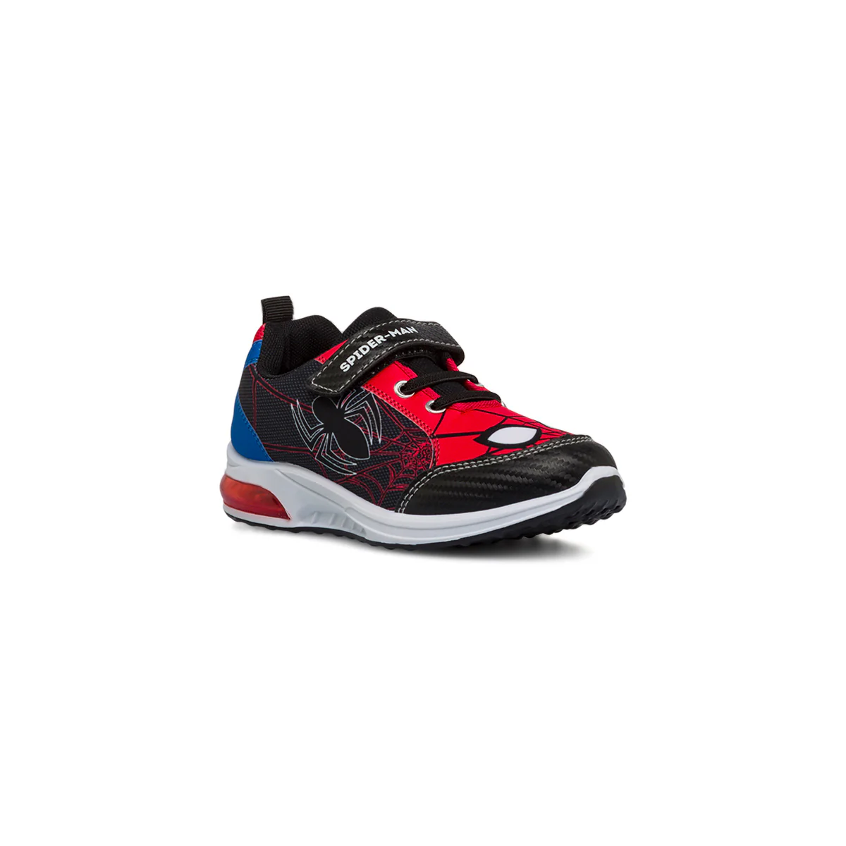 Sneakers primi passi nere da bambino con luci nella suola e logo Spiderman - Image 2