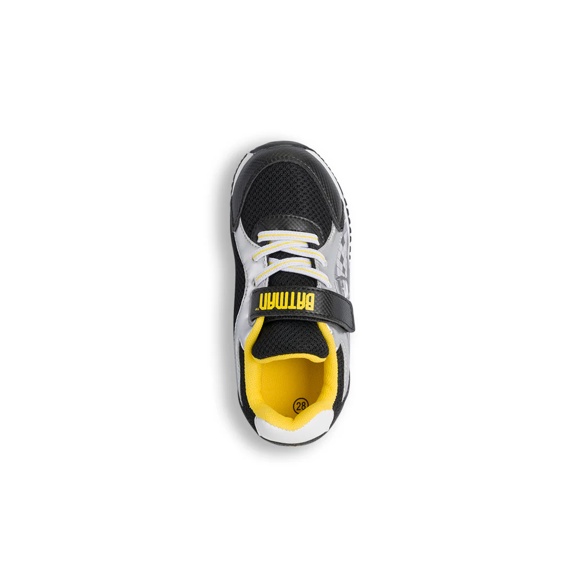 Sneakers primi passi nere da bambino con luci nella suola e stampa Batman - Image 6