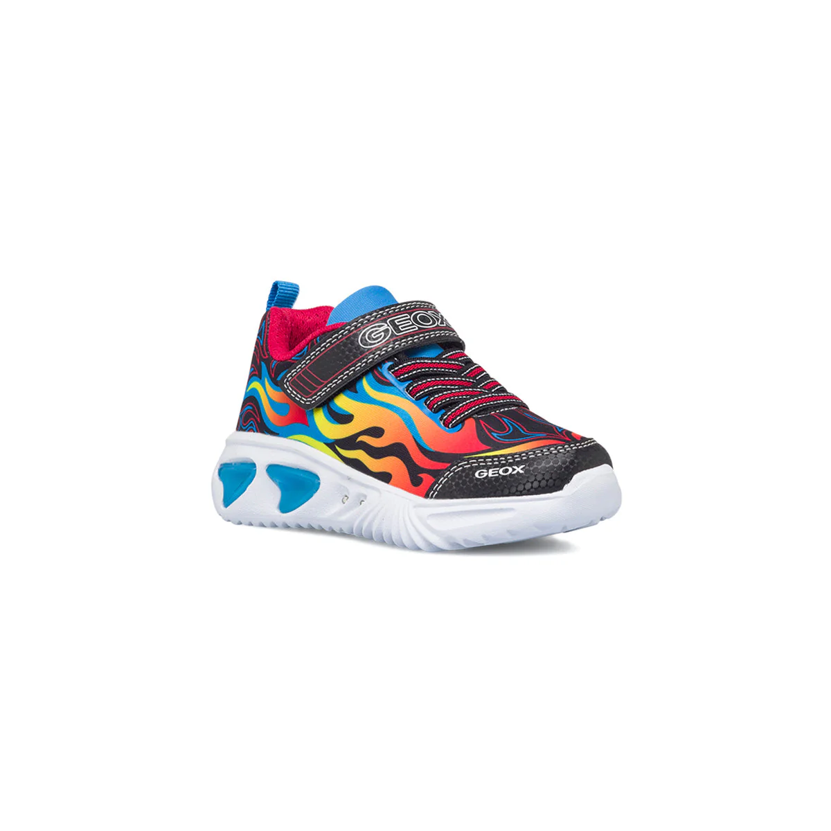 Sneakers primi passi nere da bambino con luci nella suola Geox Assister - Image 2