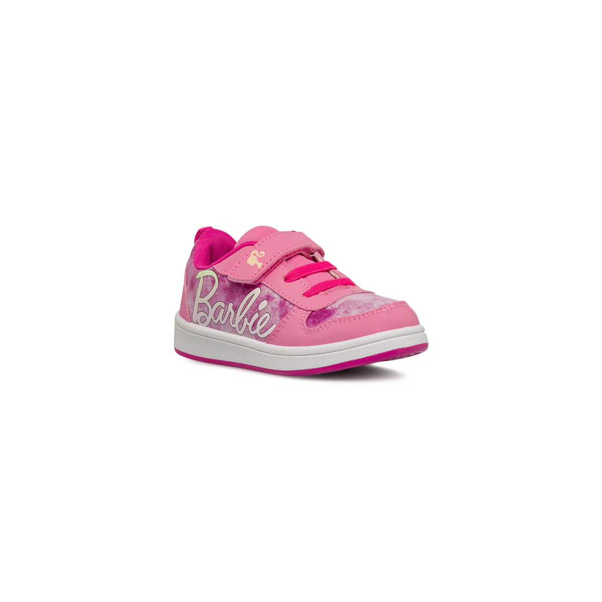 Sneakers primi passi rosa da bambina con logo Barbie - Image 2