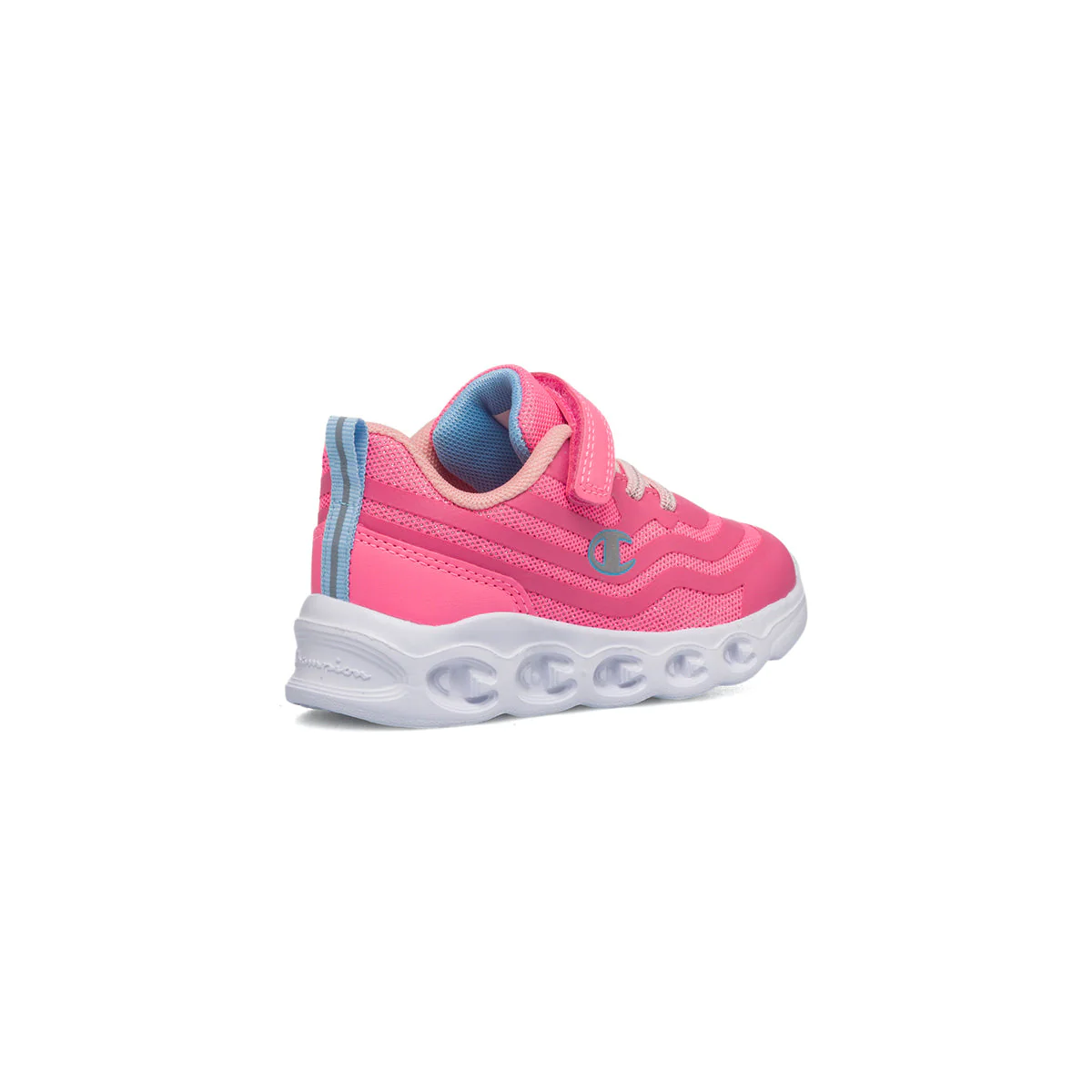 Sneakers primi passi rosa da bambina con luci nella suola Champion Surf G Td - Image 3