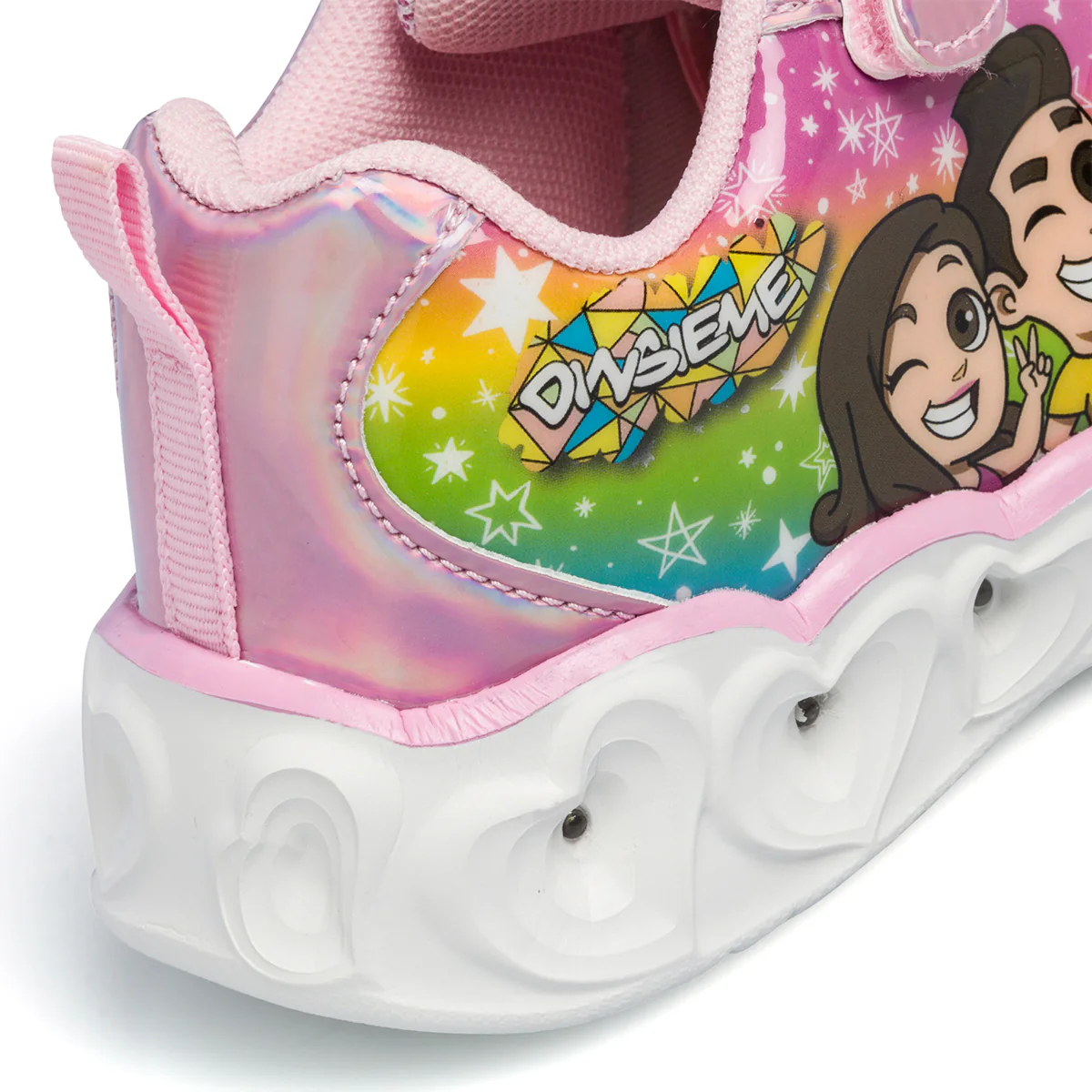 Sneakers primi passi rosa da bambina con luci nella suola Dinsieme - Image 12