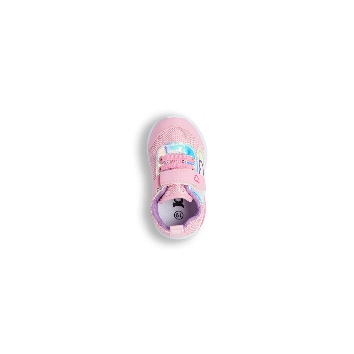 Sneakers primi passi rosa da bambina con luci nella suola Jog - Image 5