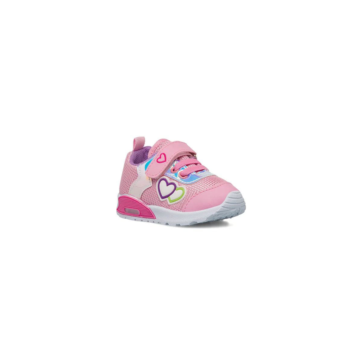 Sneakers primi passi rosa da bambina con luci nella suola Jog - Image 7
