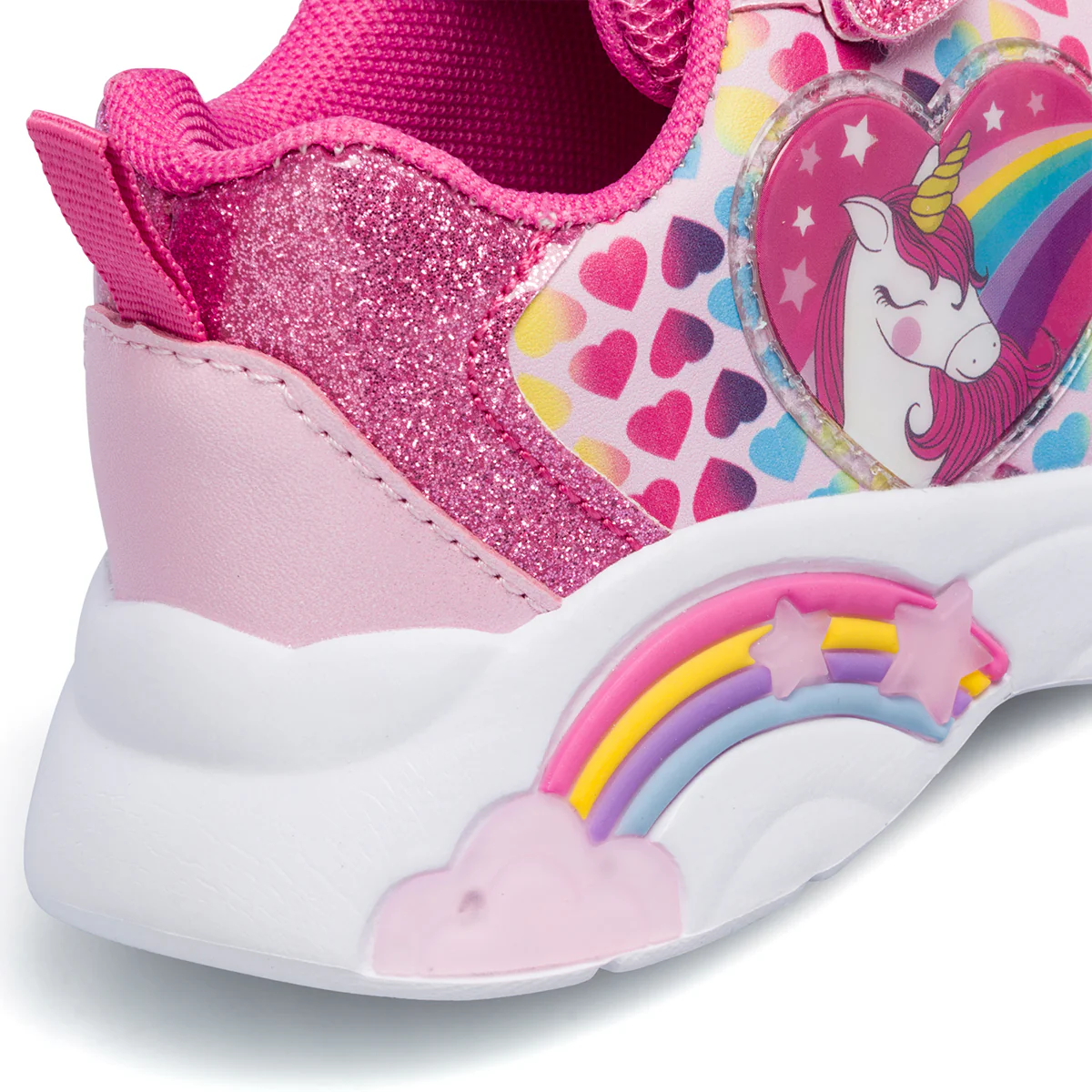 Sneakers primi passi rosa da bambina con stampa unicorno - Image 12