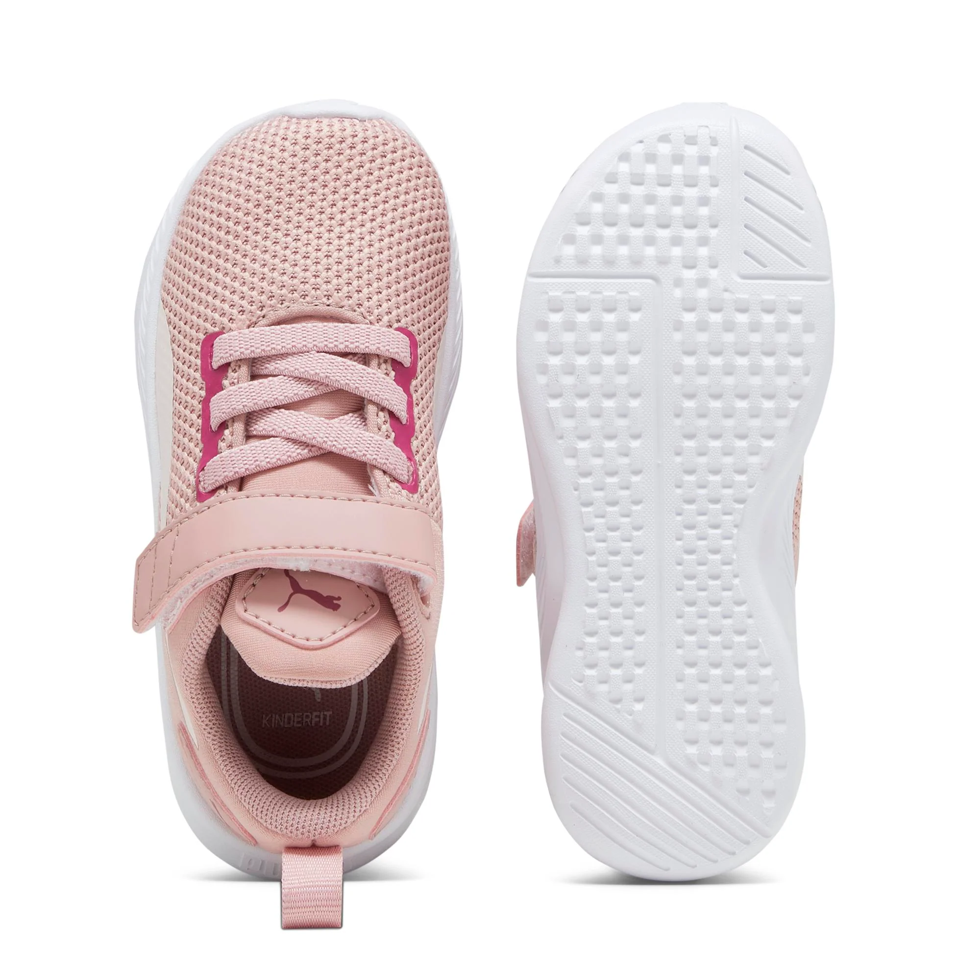 Sneakers primi passi rosa da bambina con striscia laterale Puma Flyer Runner V Inf - Image 4