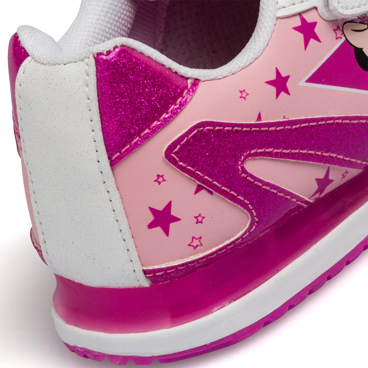 Sneakers primi passi rosa e fucsia da bambina con luci Minnie - Image 6