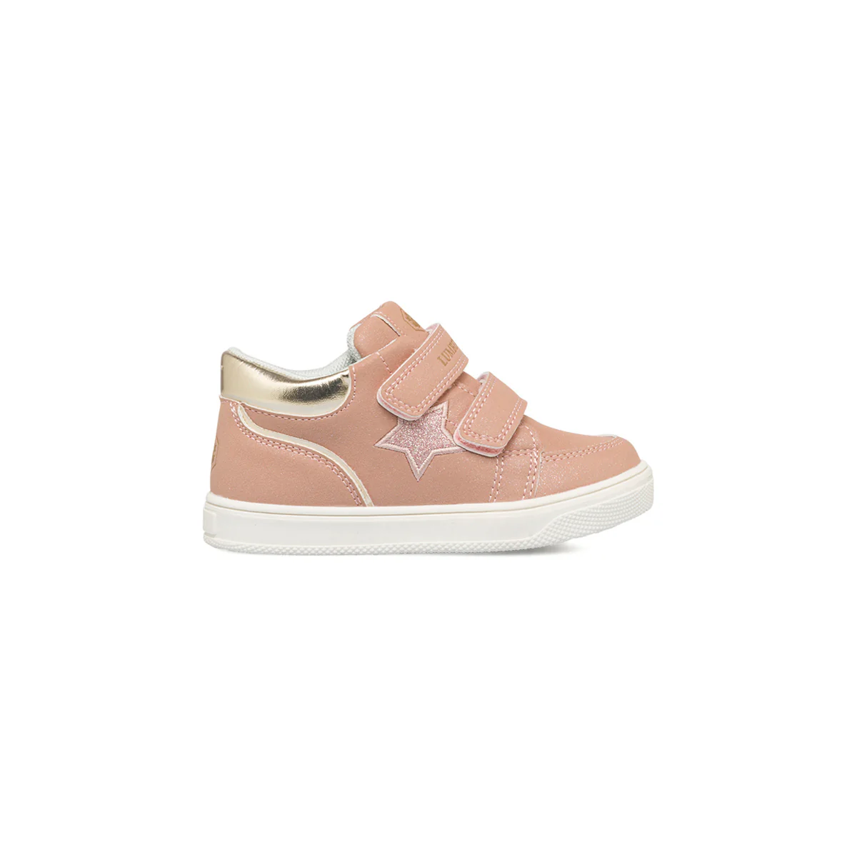 Sneakers primi passi rosa scuro da bambina con doppio velcro Lumberjack Moby