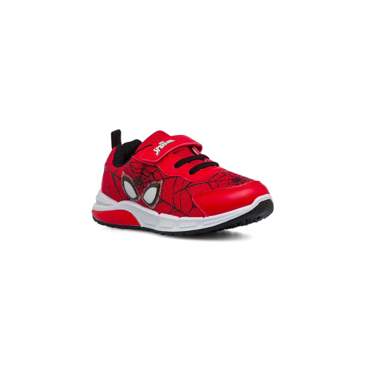 Sneakers primi passi rosse da bambino con luci nella suola e logo Spiderman - Image 2