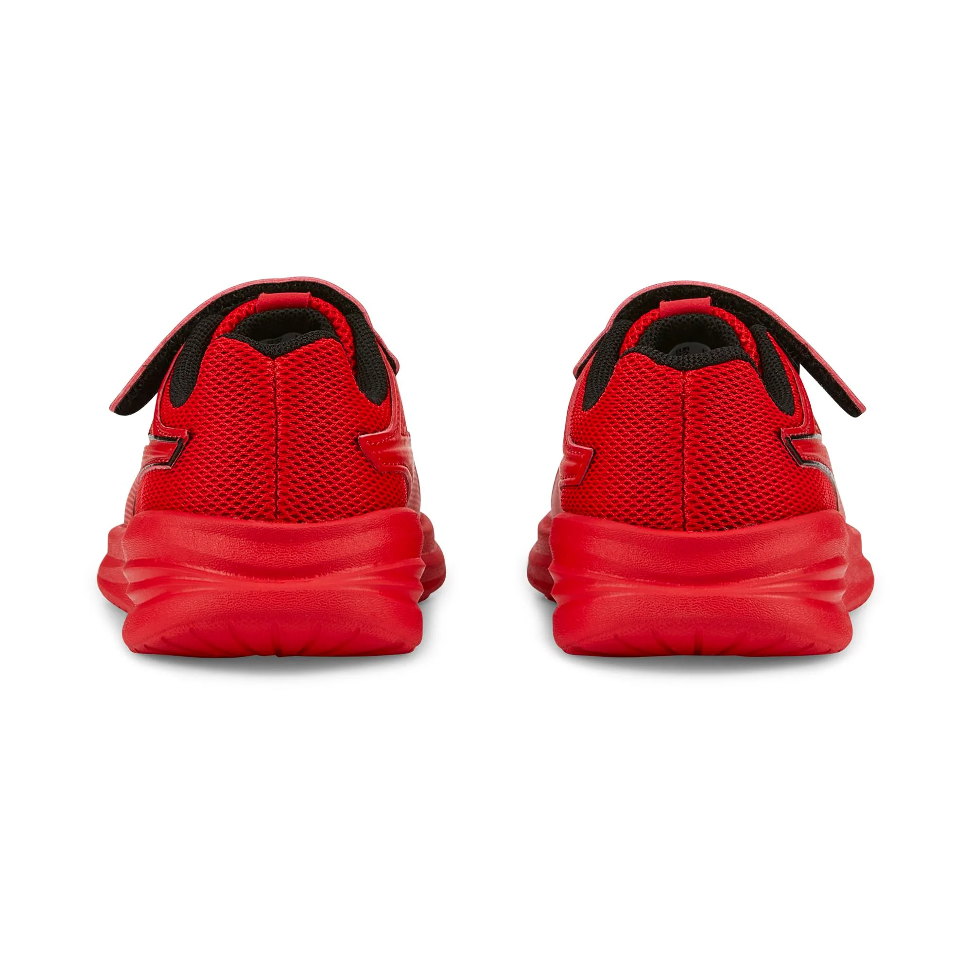 Sneakers primi passi rosse da bambino con velcro e dettagli neri Puma Transport AC+ - Image 2