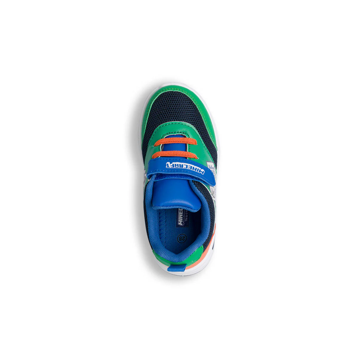 Sneakers primi passi verdi da bambino con luci nella suola e stampa Minecraft - Image 7