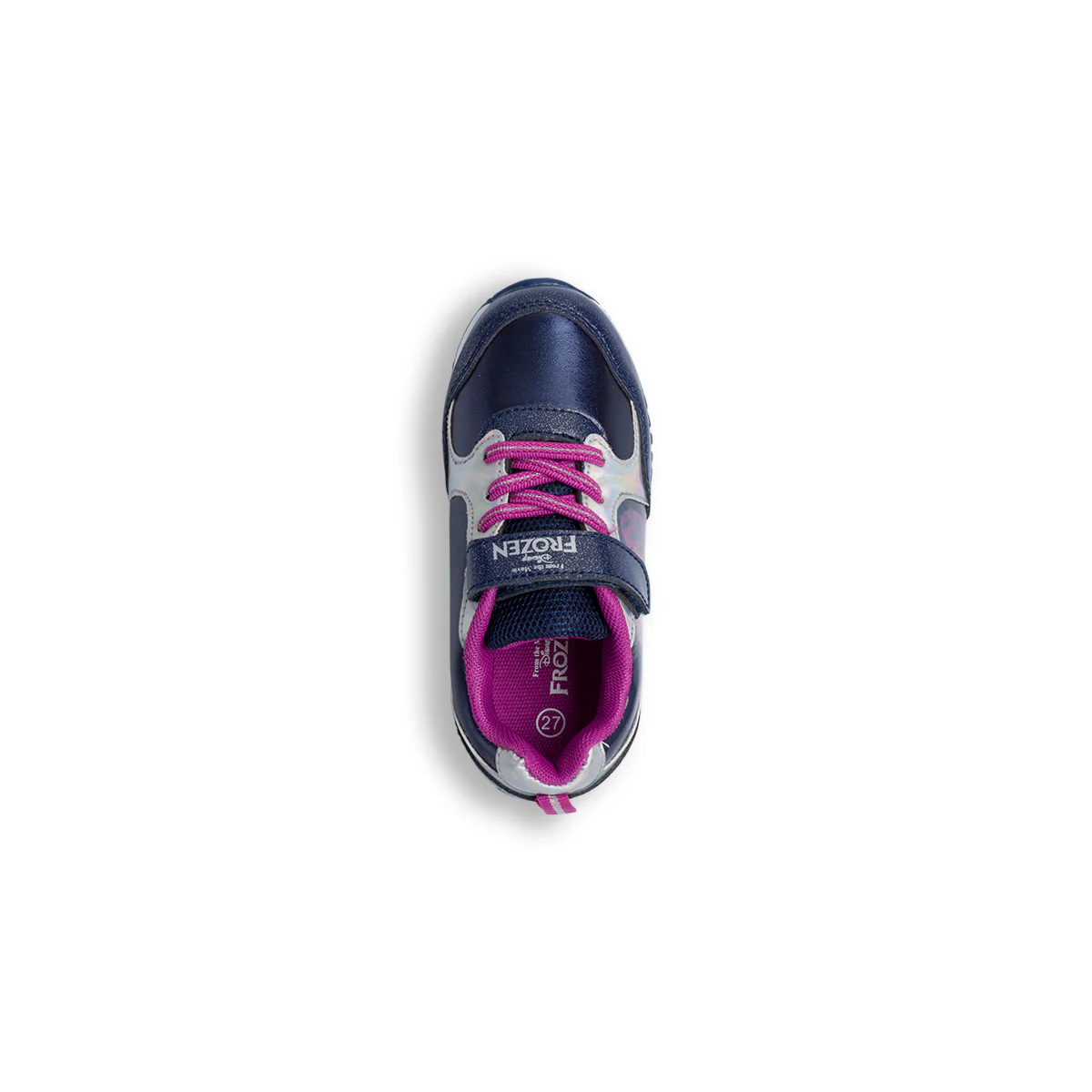 Sneakers primi passi viola da bambina con luci e stampa Elsa e Anna di Frozen - Image 6