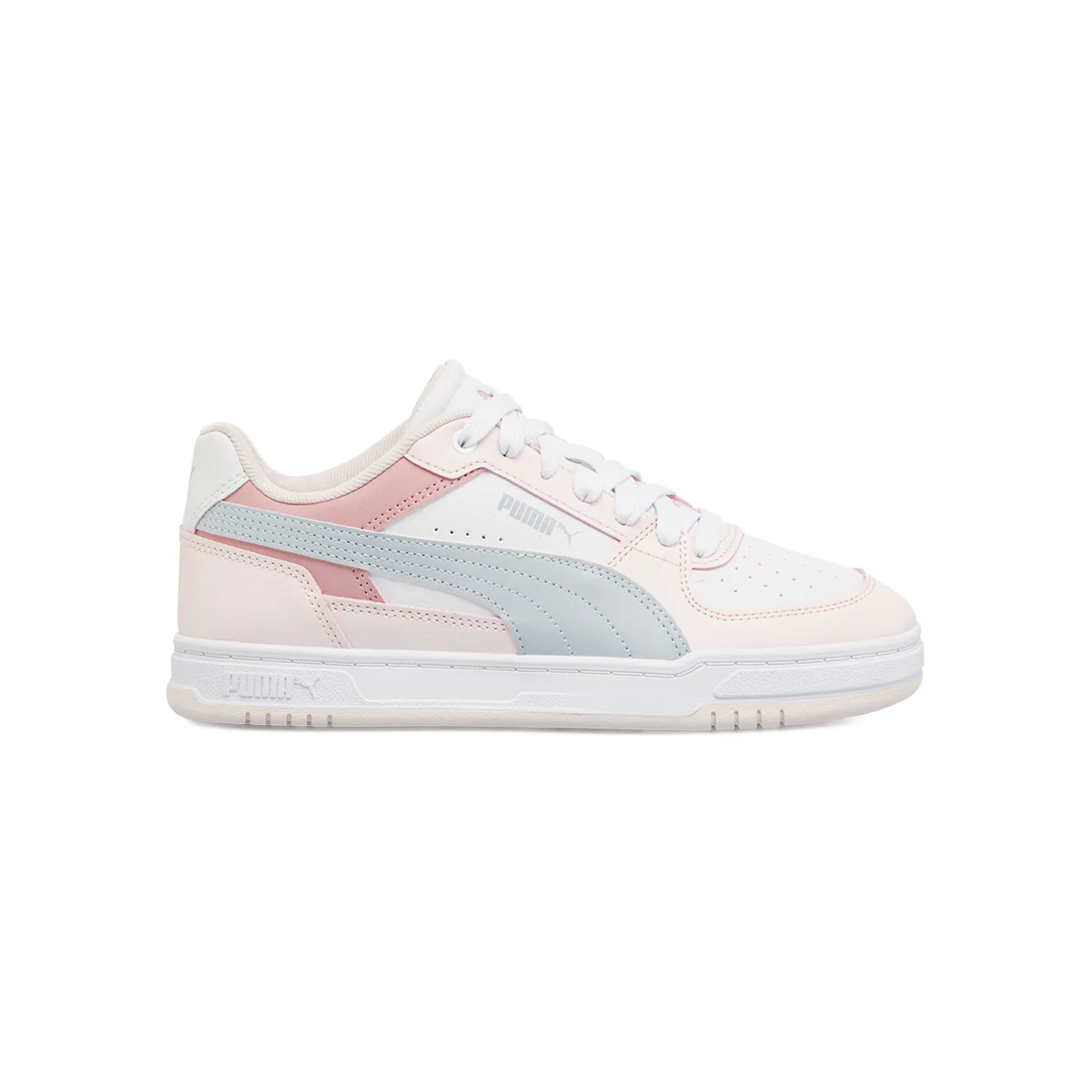 Sneakers Ragazza Bianche e Rosa con Dettagli Azzurri Puma Caven III